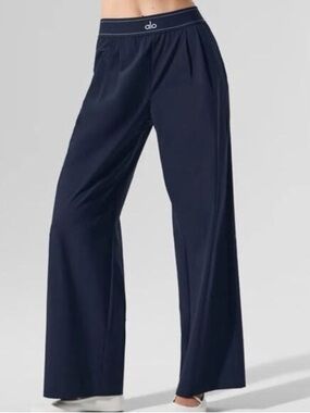 SMALL ALO Yoga Navy Wide-Leg Lounge Pants